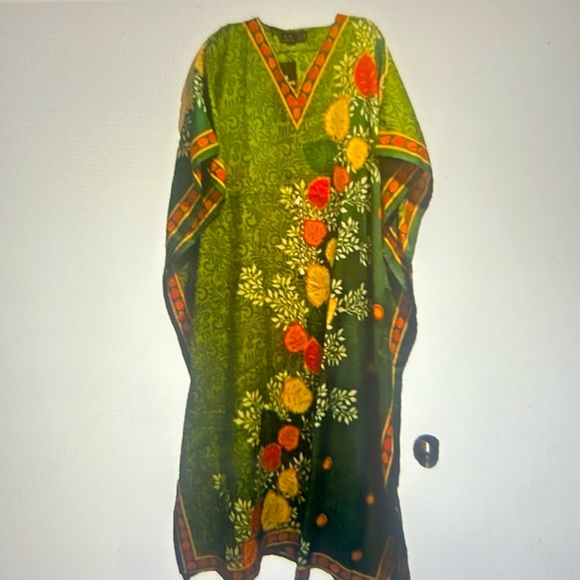 Denim Dress Tropical Style Size Free - Picture 1 of 5